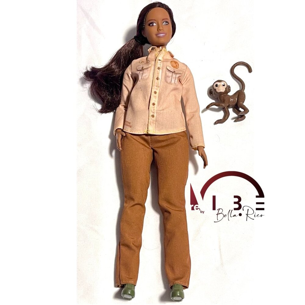 Barbie Doll National Geographic Explorer Wildlife Conservationist with Monkey